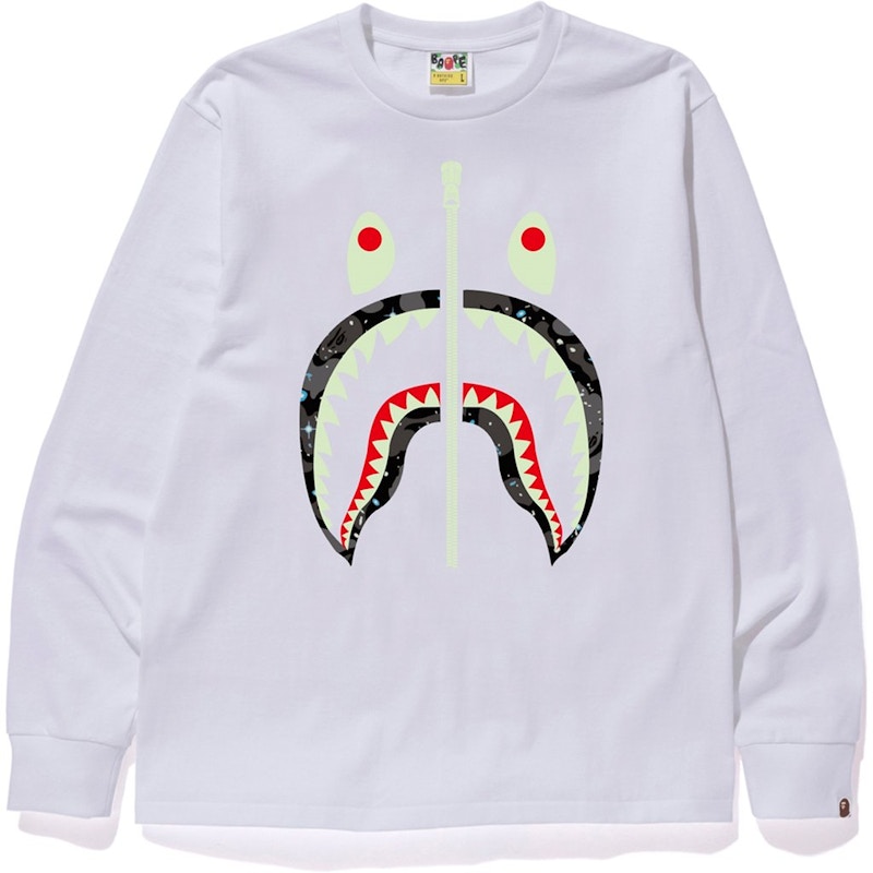 Buy 베이프 스페이스 카모 샤크 긴팔티 (화이트)
