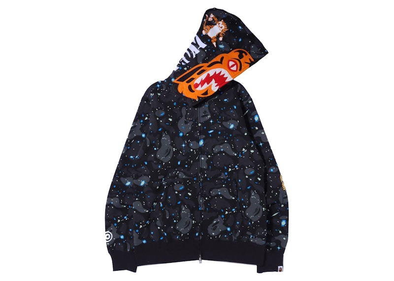 BAPE Space Camo Tiger Full Zip Hoodie Black