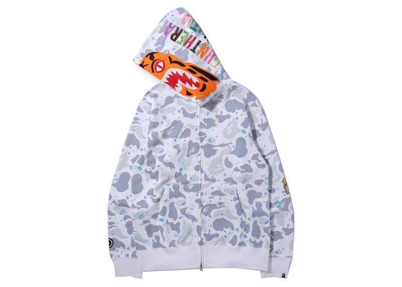 BAPE Space Camo Tiger Full Zip Hoodie White 圖 2