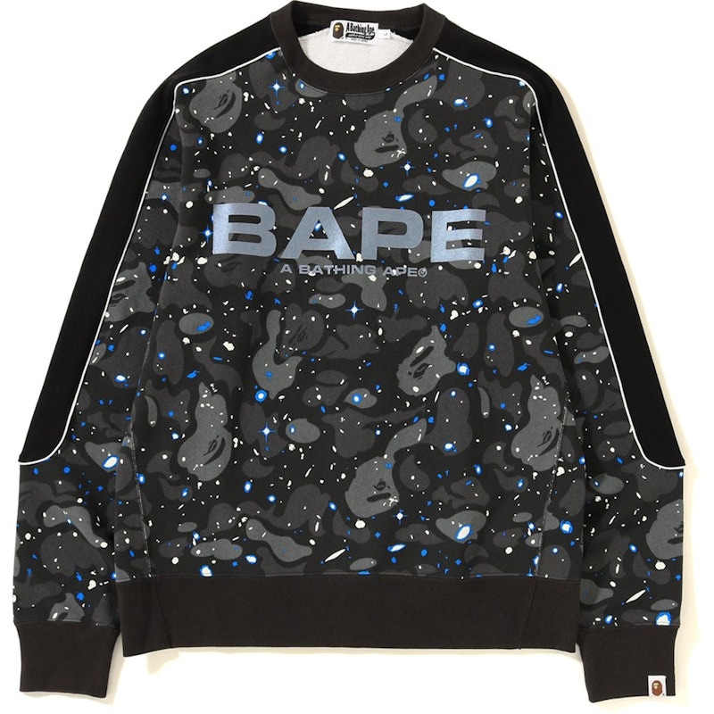 Buy Bape Space Camo Wide Crewneck Hitam