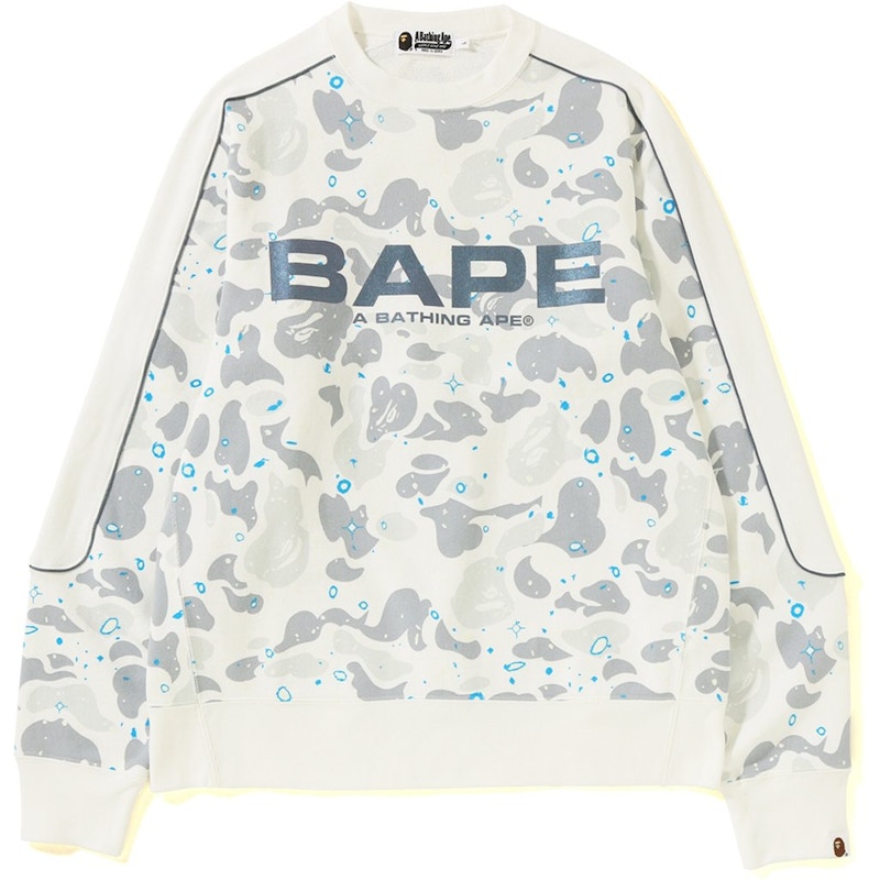 Bape Space Camo Wide Crewneck White