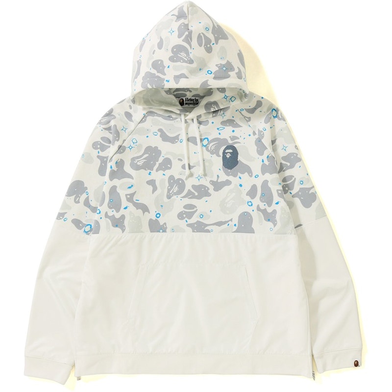 Buy Bape Space Camo Wide Side Zip Pullover Hoodie Putih