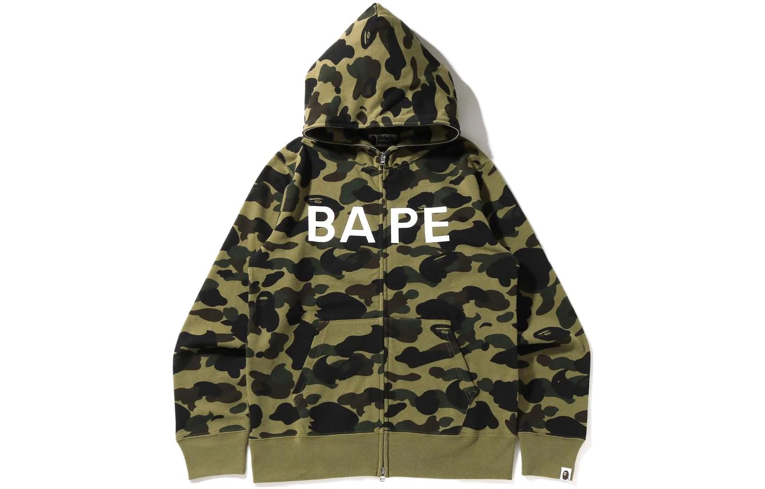 BAPE SS22 1st Camo Full Zip Hoodie Online Exclusive Camo Logo Jacket 1I25-115-002