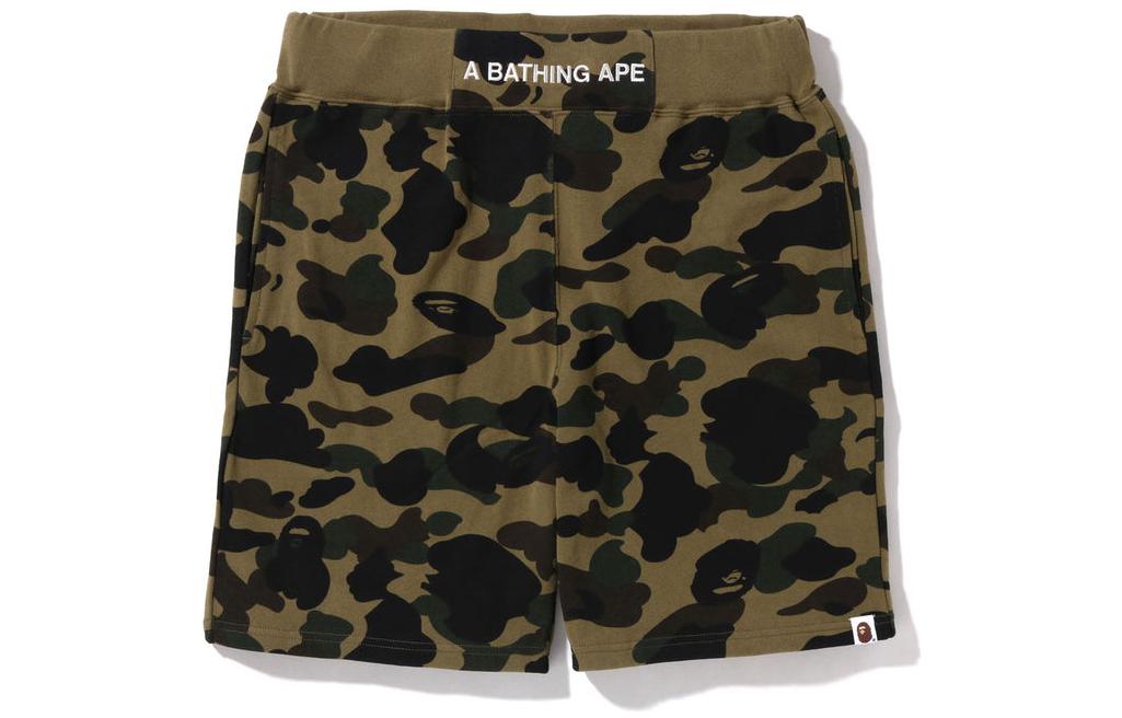 BAPE SS22 1st Camo Sweat Shorts  Elastic Waistband Camouflage Print. 1I30-153-015