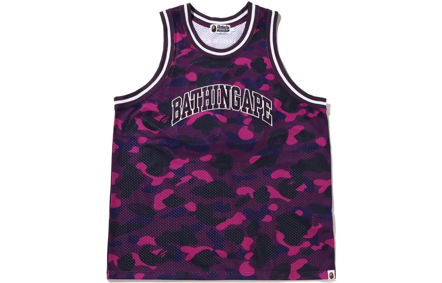 Order BAPE SS22 迷彩字母印花籃球背心。 1I30-108-019