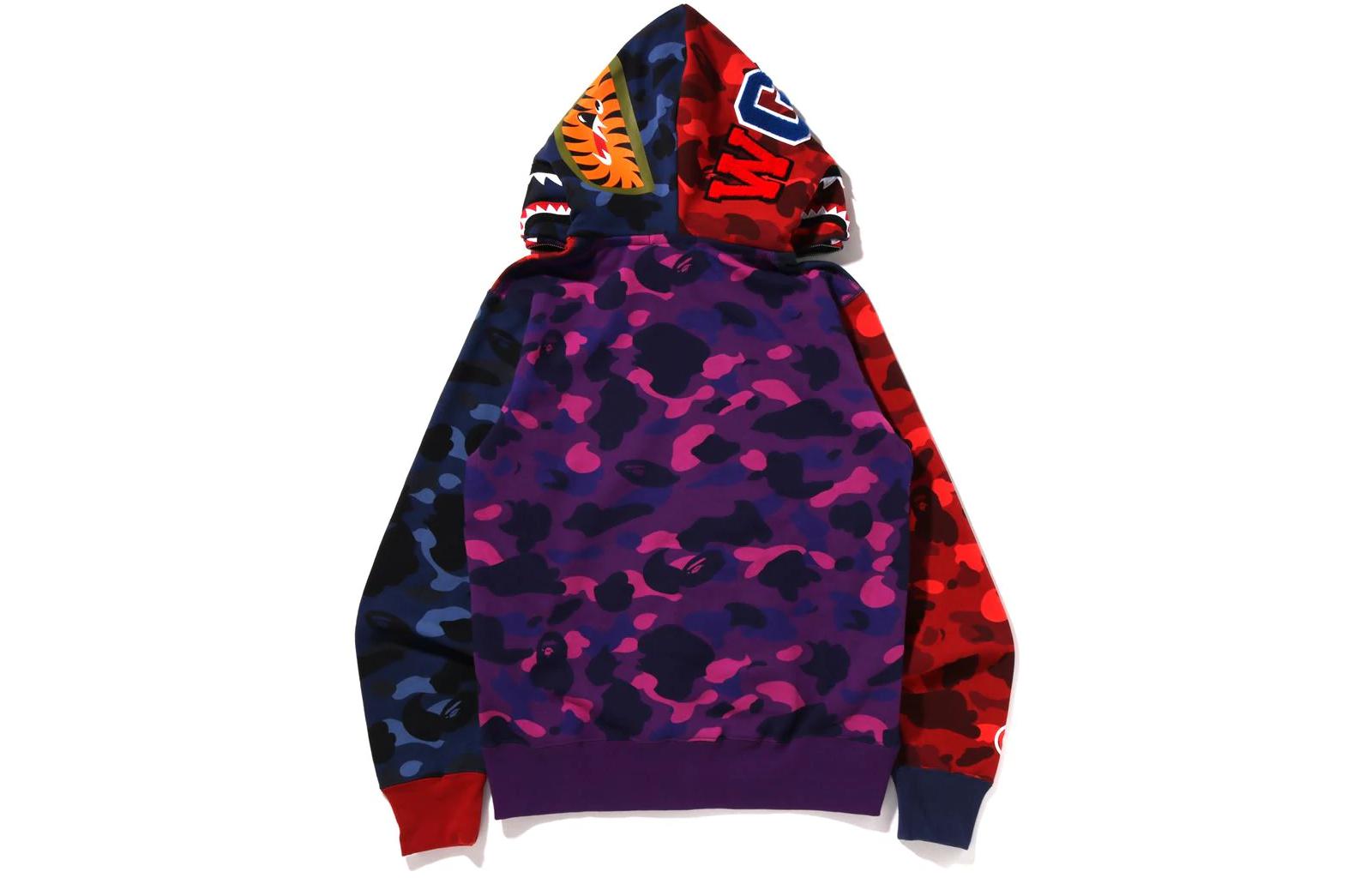 BAPE SS22 Colorblock Camo Printed Zip-Up Hoodie Jacket Multicolor Mens. 1I20-115-001 圖 3