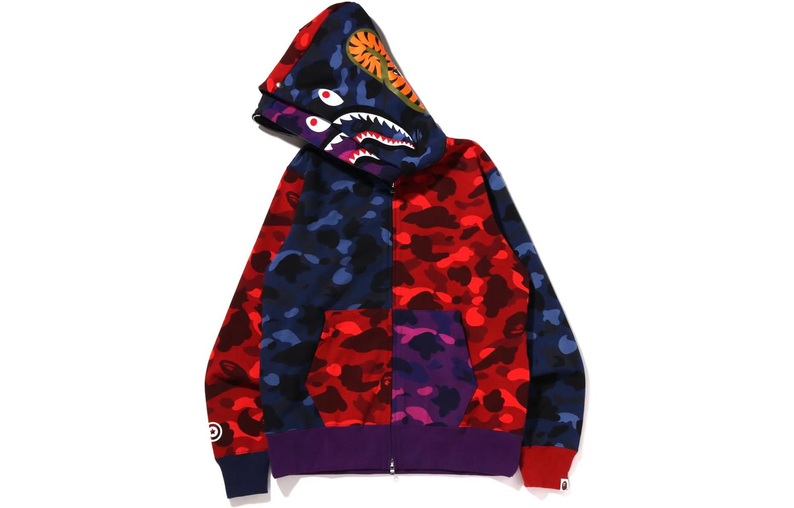 BAPE SS22 Colorblock Camo Printed Zip-Up Hoodie Jacket Multicolor Mens. 1I20-115-001 圖 4