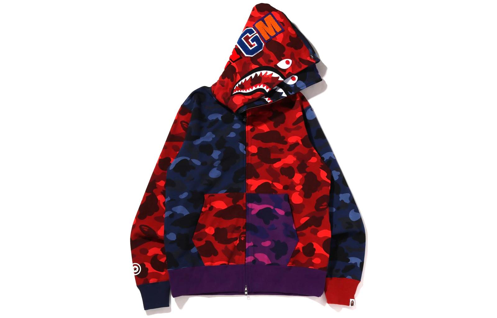 BAPE SS22 Colorblock Camo Printed Zip-Up Hoodie Jacket Multicolor Mens. 1I20-115-001 圖 5