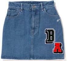 BAPE SS22 Denim Skirt with STA Star Embroidery and Letter Patches Blue. 0ZXSKW254001I BAPE SS22 Denim Skirt with STA Star Embroidery and Letter Patches Blue. 0ZXSKW254001I