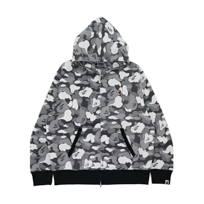 BAPE SS22 Grey Camo Hoodie with Embroidered Ape Head Badge 0ZXSWM115002H