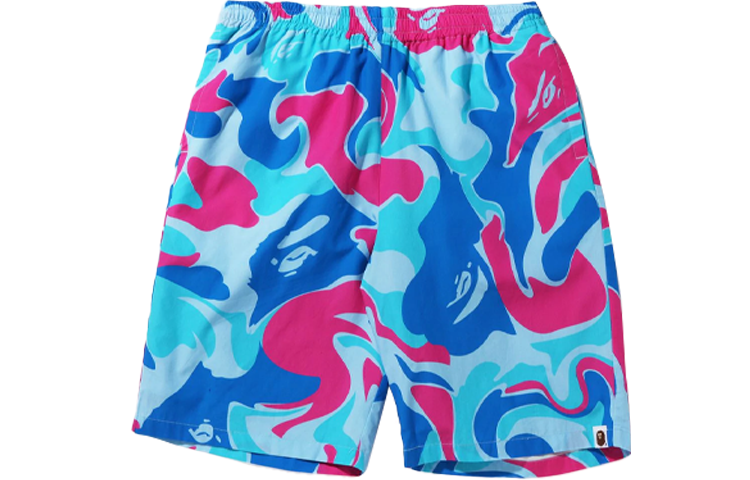 BAPE SS22 Logo Print Straight Shorts Blue for Men 1i30-153-004 圖 2