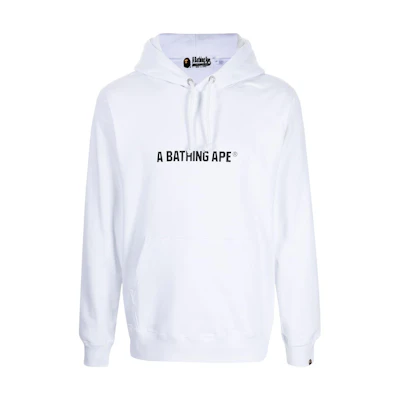 BAPE SS22 Logo Printed Hoodie White 001PPH801006M