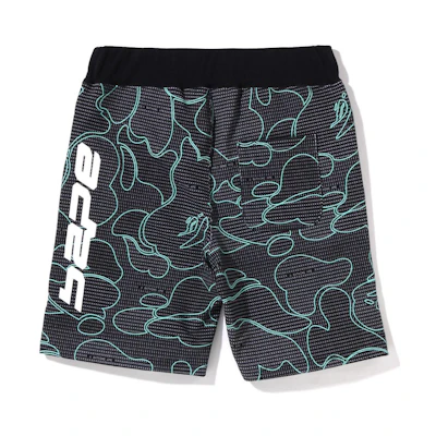 BAPE SS22 Text Code Camo Sweat Shorts Color-Block Casual Shorts. 1I30-153-009