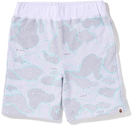 BAPE SS22 テキストコード迷彩カラーブロックカジュアルスウェットショーツ. 1I30-153-009 Details for BAPE SS22 テキストコード迷彩カラーブロックカジュアルスウェットショーツ. 1I30-153-009