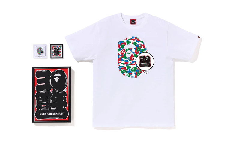 BAPE SS23 30th Anniversary Qingdao Exclusive Camo Ape Graphic Tee White Unisex Gift Box. 1J22-110-056 圖 2