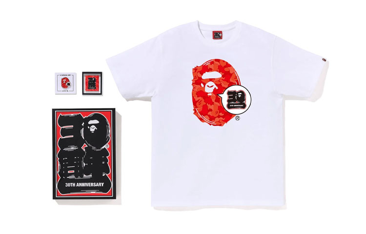 BAPE SS23 30th Anniversary Seoul Exclusive Camo Ape Print Tee White Unisex Box Set 1J22-110-036 圖 2