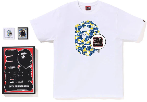 BAPE SS23 30周年上海限定迷彩猿人头白色T恤男女礼盒套装 1J22-110-054 Shop BAPE SS23 30周年上海限定迷彩猿人头白色T恤男女礼盒套装 1J22-110-054