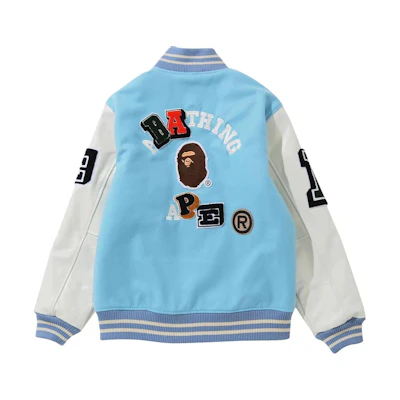 BAPE SS23 3D Letter Print Baseball Collar Button-Up Jacket Menswear 1H70-141-003