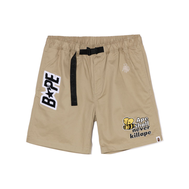 BAPE SS23  Bee Embroidery Logo Star Adjustable Waist Casual Shorts. 0ZXSPM153006K