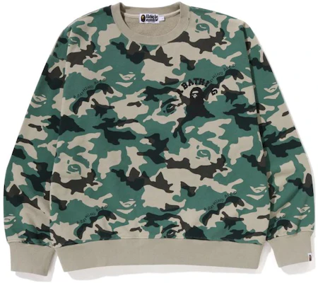 BAPE SS23 カモロゴプリントプルオーバースウェットシャツ アーミーグリーン 1J30-113-011 Order BAPE SS23 カモロゴプリントプルオーバースウェットシャツ アーミーグリーン 1J30-113-011