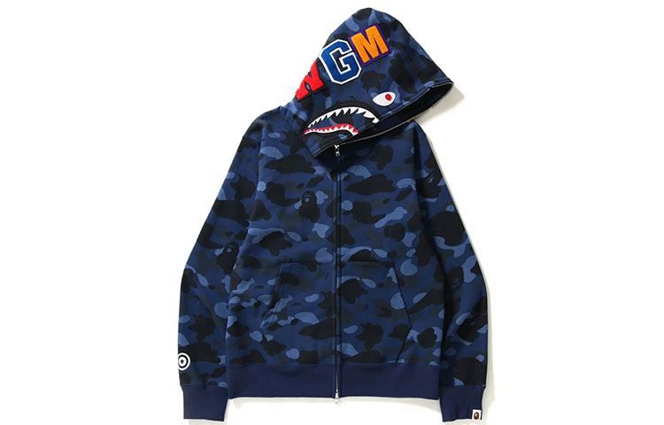 BAPE SS23 Color Camo Shark Full Zip Hoodie Multicolor Jacket 001ZPL201004M 圖 5