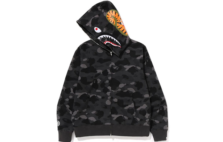 BAPE SS23 Color Camo Shark Full Zip Hoodie Multicolor Mens Jacket OZXSWMX15003K 圖 8