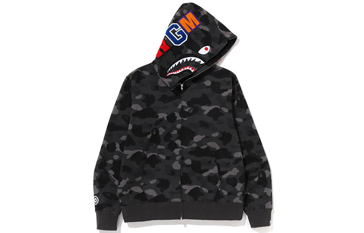 BAPE SS23 Color Camo Shark Full Zip Hoodie Multicolor Jacket 001ZPL201004M 圖 9