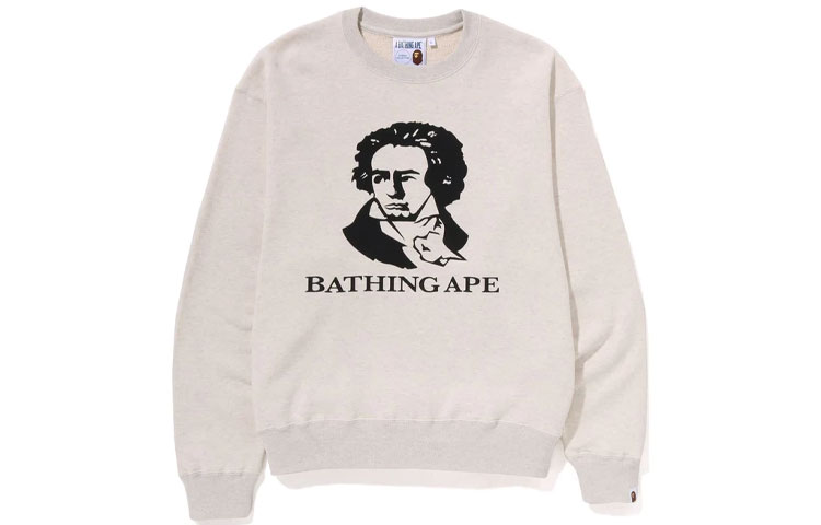BAPE SS23 Letter Print Crewneck Pullover Sweatshirt Long Sleeve 1I70-113-003