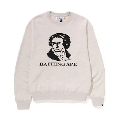 BAPE SS23 Letter Print Crewneck Pullover Sweatshirt Long Sleeve 1I70-113-003