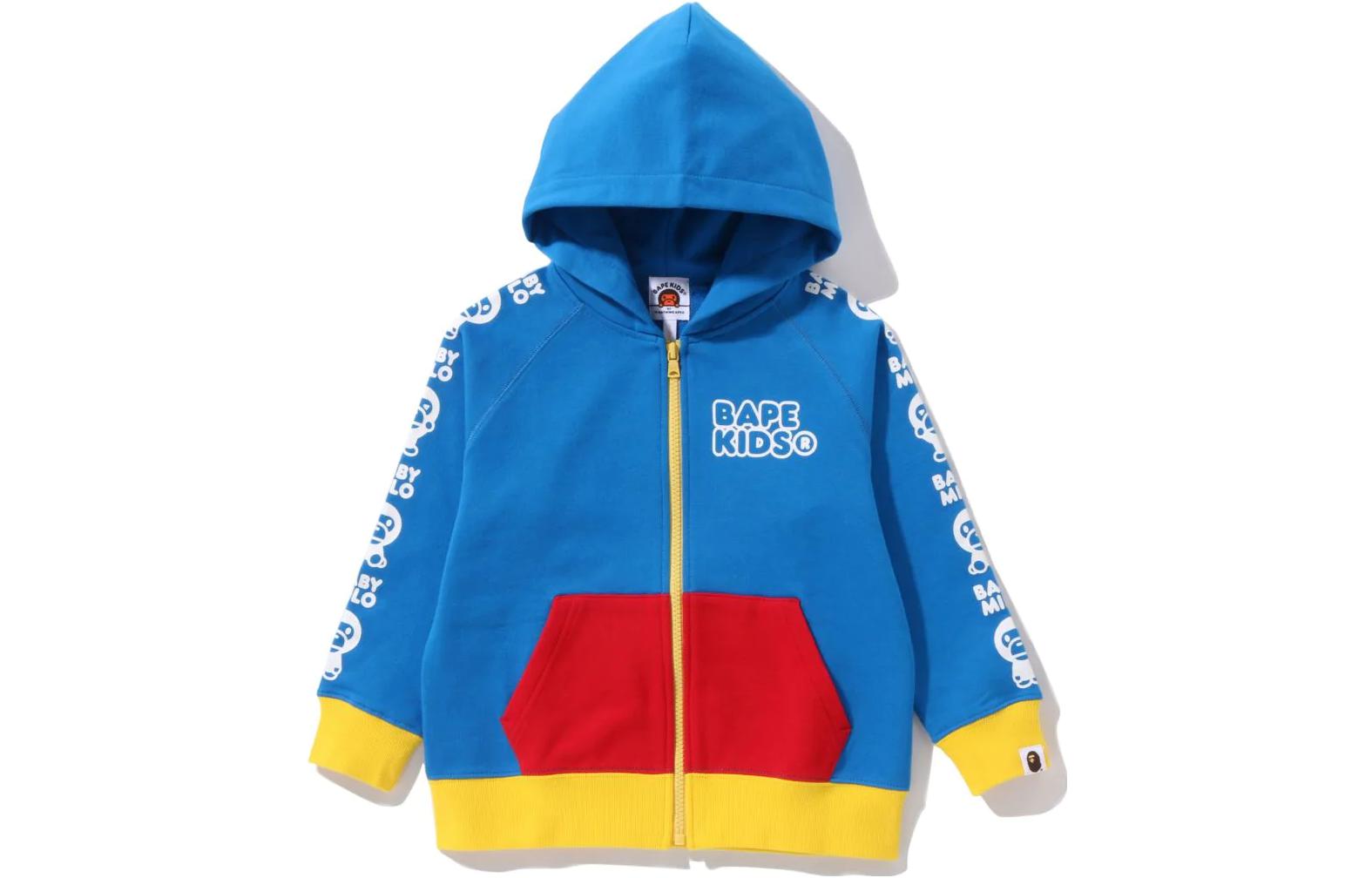 BAPE SS23 Letter Print Zip Hoodie Unisex for Kids 2I30-315-006