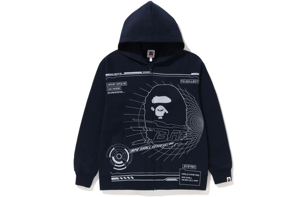 BAPE SS23 Printed Ape Logo Hoodie Unisex Pullover 0ZXSWK615003K