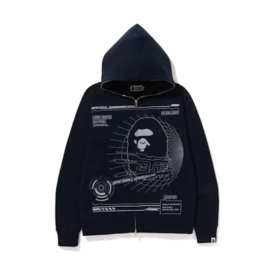 BAPE SS23 Printed Zip-Up Hoodie Long-Sleeve Jacket 1J30-115-008