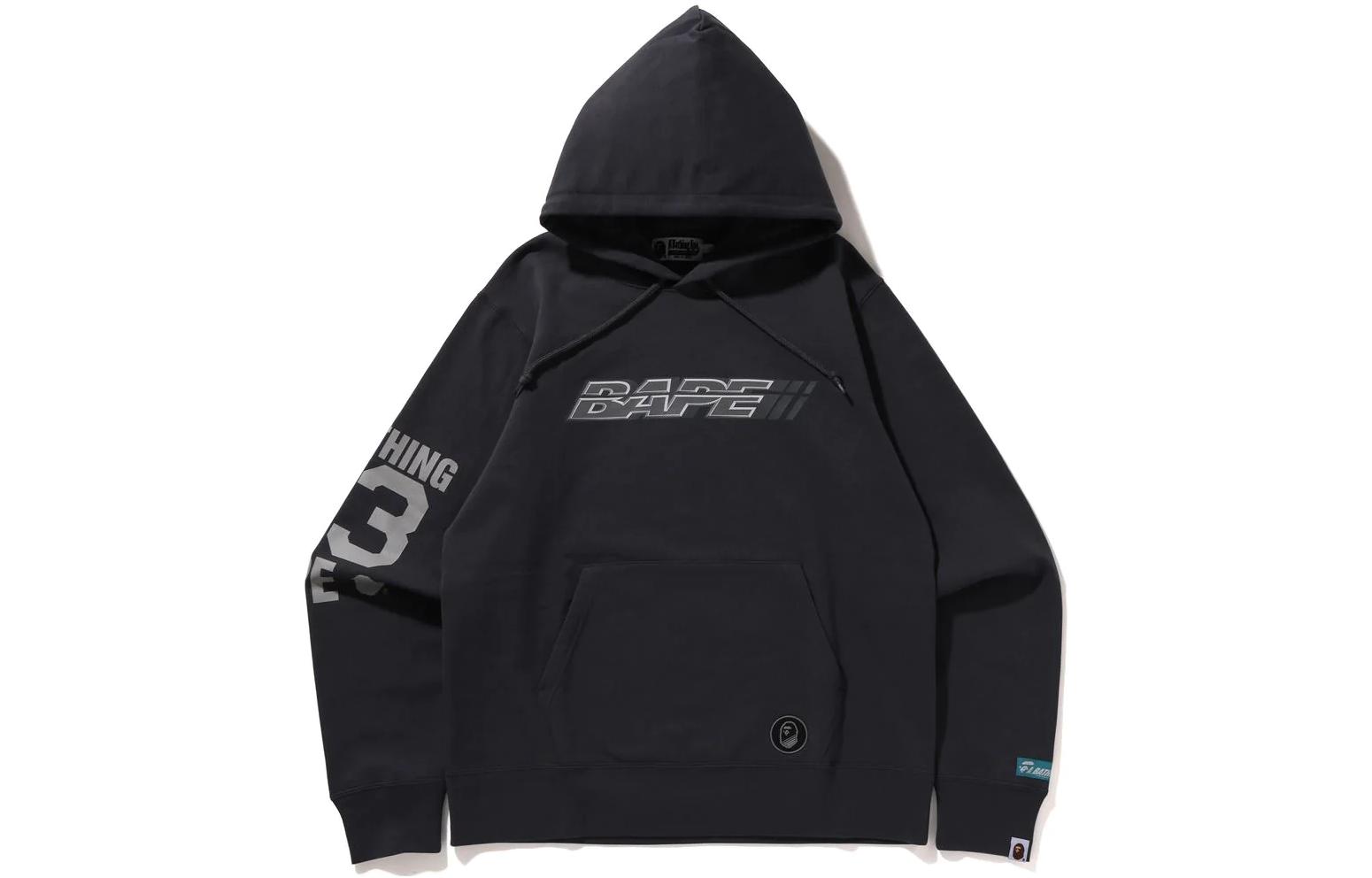 BAPE SS23 Pullover Hoodie Letter Print Long Sleeve Sweatshirt 1J30-114-003