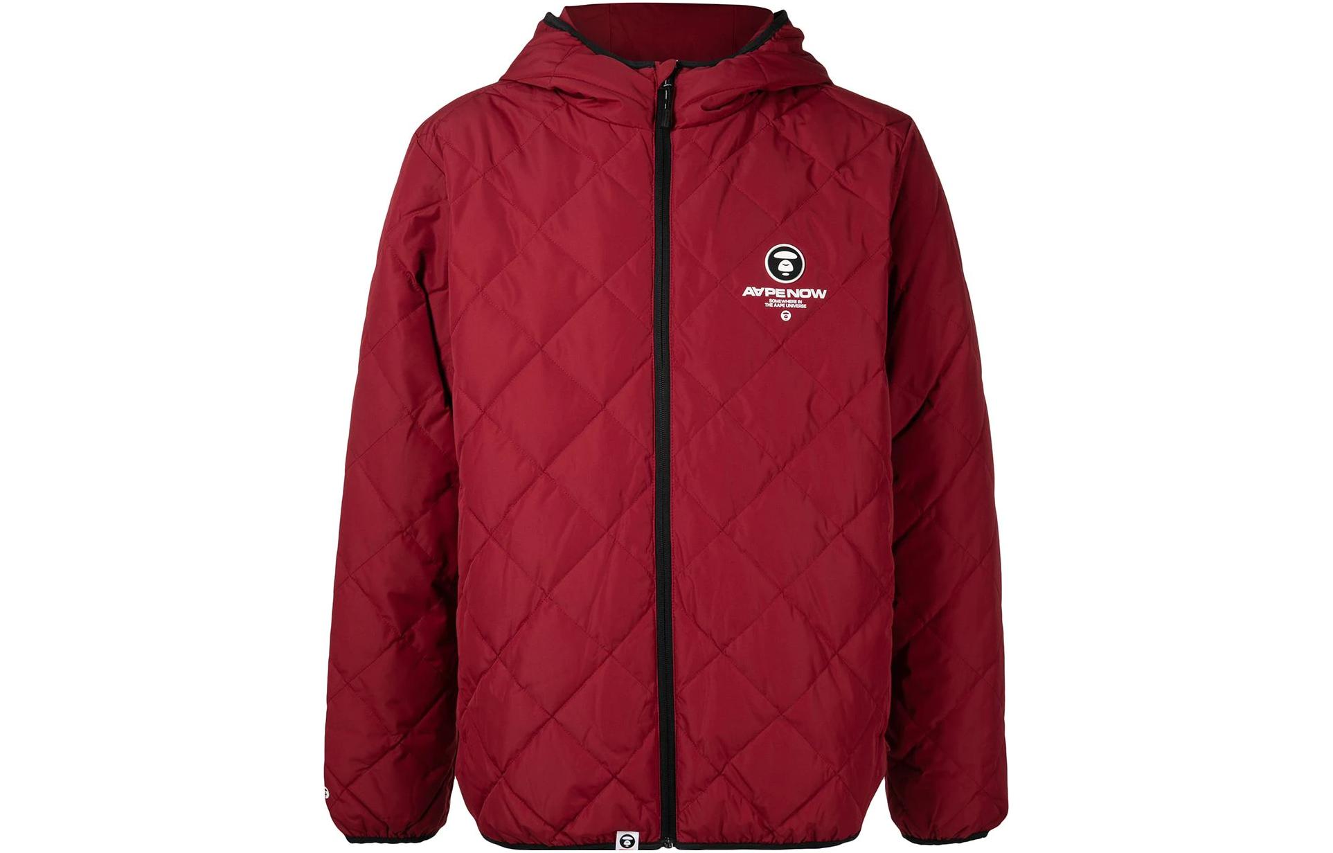 BAPE SS23 Quilted Logo Print Red Jacket ADN7-472-XXH
