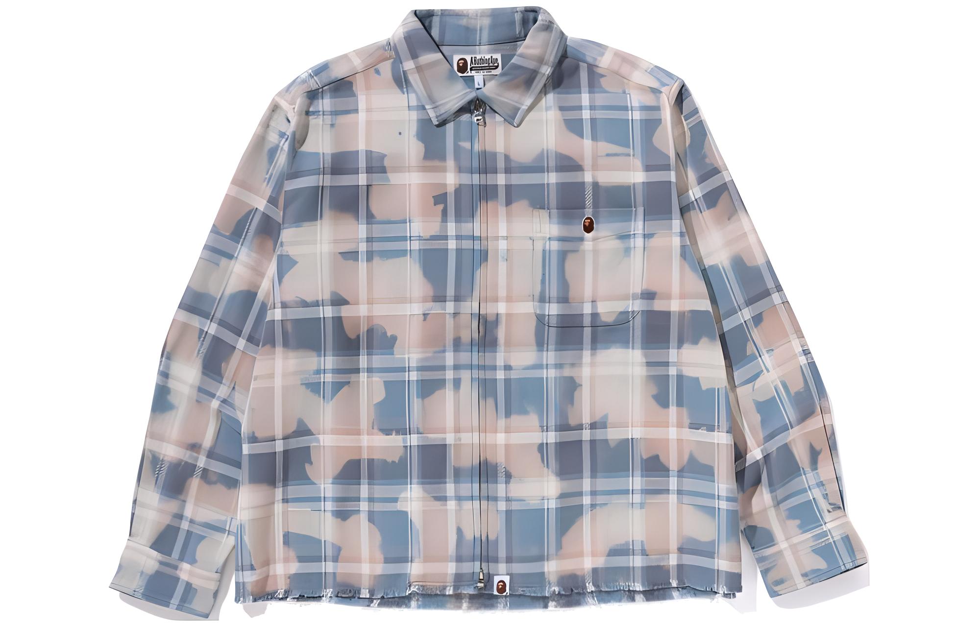 BAPE SS24 Bleach Capsule Plaid Zip-Up Shirt Jacket Unisex 1K30-131-005