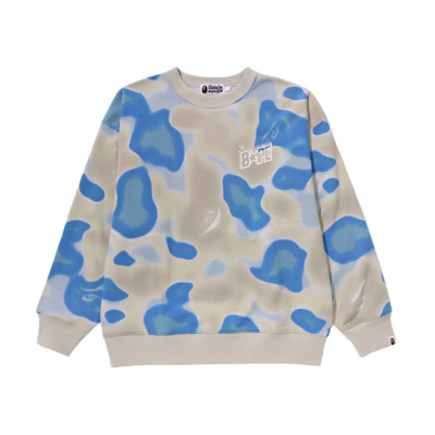 BAPE SS24 Blue Camo Pullover Crewneck Sweatshirt Long Sleeve 0ZXSWM113016M-BLX