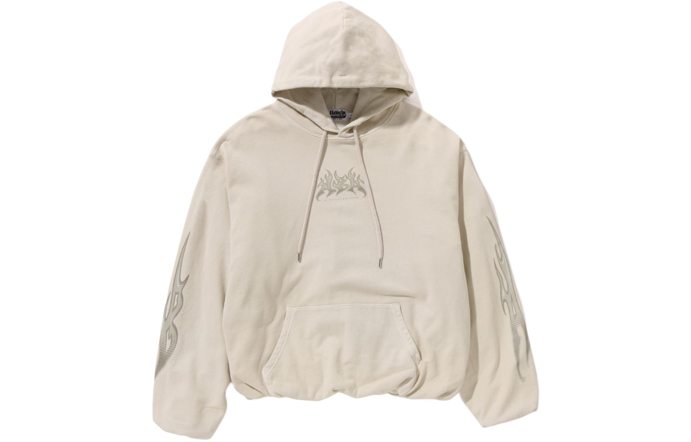 BAPE SS24 Printed Pullover Hoodie Cream Long-Sleeve 0ZXSWM114313M-IVX