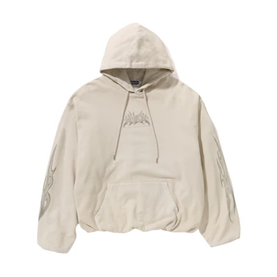 BAPE SS24 Printed Pullover Hoodie Cream Long-Sleeve 0ZXSWM114313M-IVX