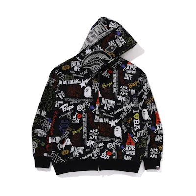 BAPE SS24 Shark Hand-Drawn Graphic Zip-Up Hoodie Men’s 0ZXSWM115303M