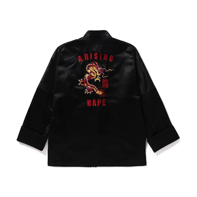 BAPE SS24 Year of the Dragon CNY Black Jacket with Dragon Print Unisex 1k20-140-008