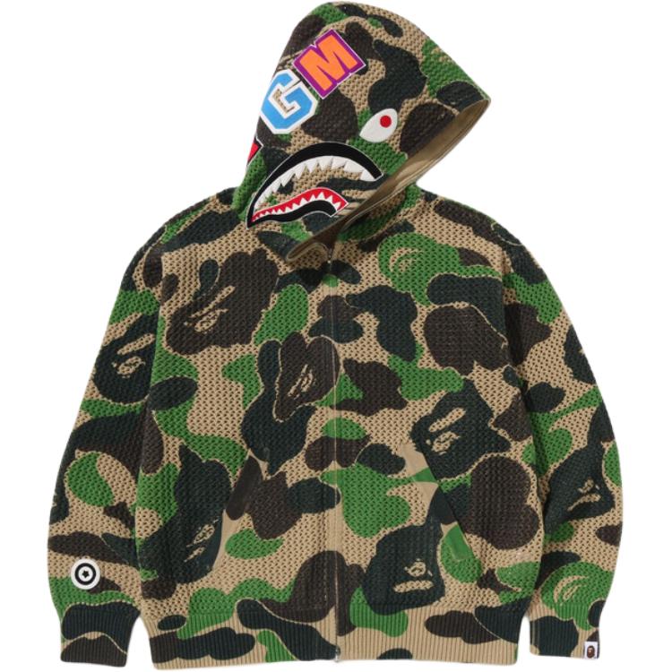 BAPE SS25 ABC Camo Full-Zip Shark Patch Hoodie Casual Wear 1L30-115-306 圖 5