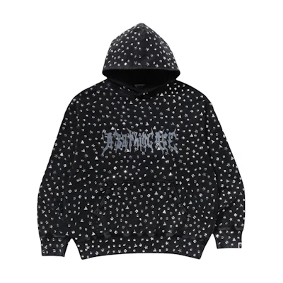 BAPE SS25 Rivet Logo Oversized Long Sleeve Sweatshirt Black 1L30-114-317