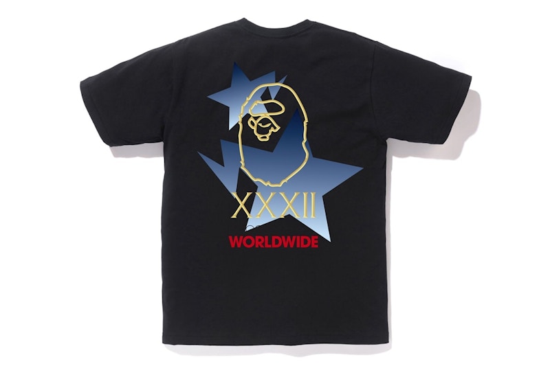 Order 베이프 스타 아웃라인 티셔츠 블랙 (Beipeu Seuta Auslain Tiseocheu Beullaek) 
