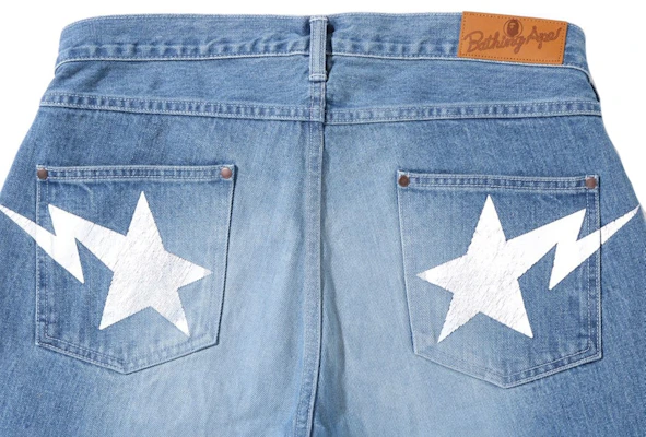 BAPE Sta Loose Fit Denim Pants Light Indigo Lookbook BAPE Sta Loose Fit Denim Pants Light Indigo