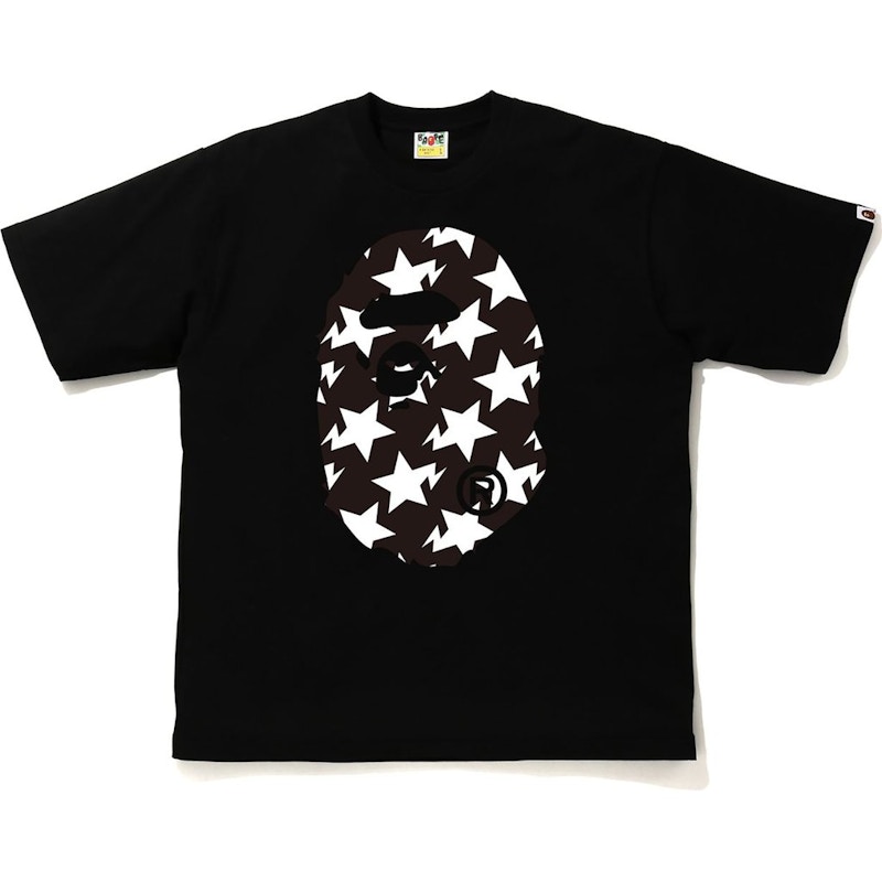 Buy BAPE STA 图案大猿头宽松T恤 黑色/黑色