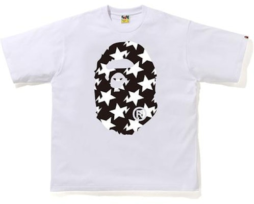 BAPE STA Motif Kepala Ape Besar T-shirt Santai Putih/Hitam Buy BAPE STA Motif Kepala Ape Besar T-shirt Santai Putih/Hitam