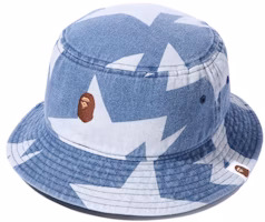 BAPE Sta Pattern Denim Bucket Hat Indigo BAPE Sta Pattern Denim Bucket Hat Indigo