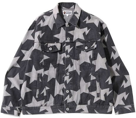 BAPE Sta Pattern Loose Fit Denim Jacket Black Buy BAPE Sta Pattern Loose Fit Denim Jacket Black
