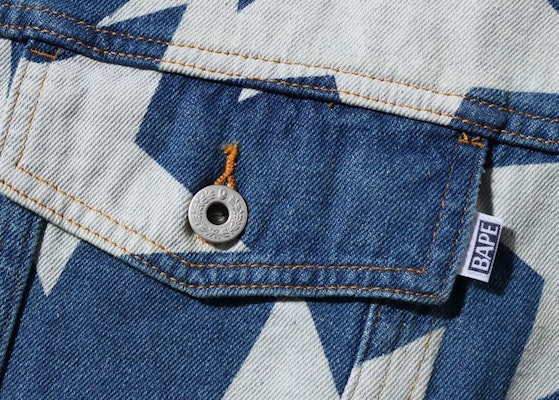 BAPE Sta Pattern Loose Fit Denim Jacket Indigo Order BAPE Sta Pattern Loose Fit Denim Jacket Indigo
