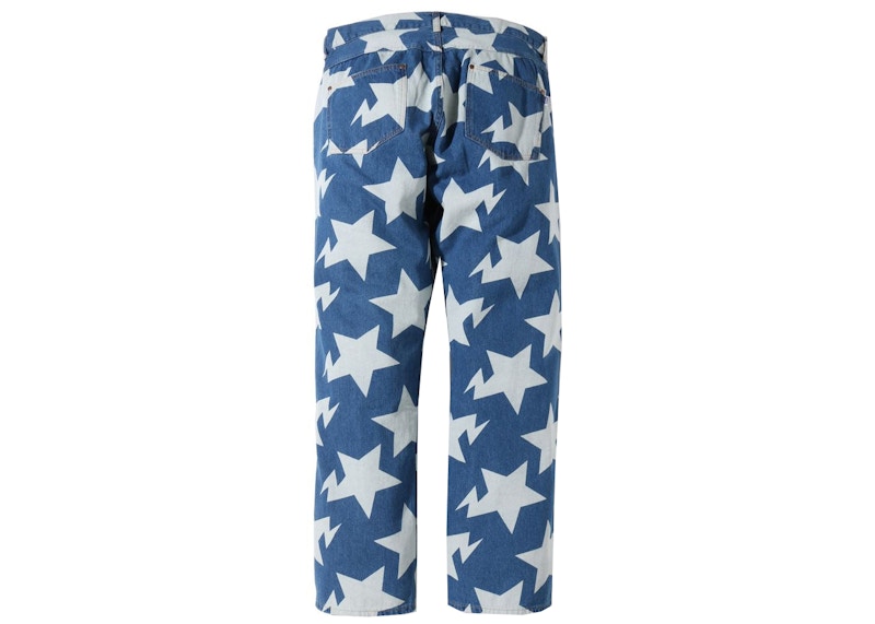 Order BAPE Sta 圖案寬鬆版牛仔褲 靛藍色